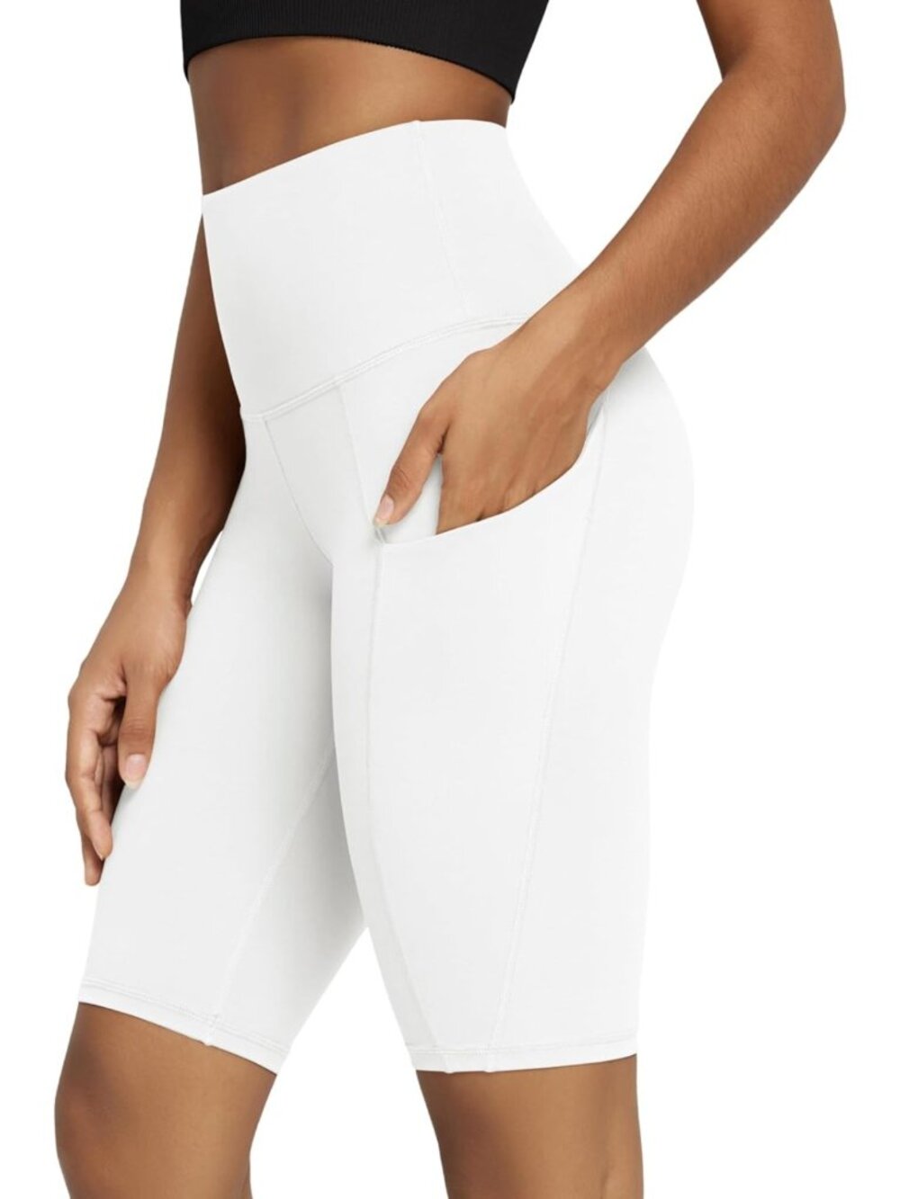 High Waist Tummy Control Biker Shorts with Pockets for Yoga & Workout
